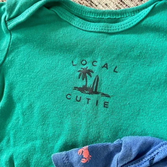 Carter's Kids One Piece Bodysuit Set - Blue, Green, Orange - Picture 3 of 6